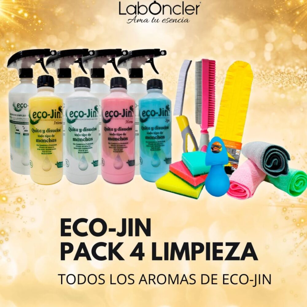 PACK 4 Limpieza 4 ECOJIN+4 DIFUSORES+PLUMERO+CEPILLO JUNTAS AMARILLO+CEPILLO TEXTIL ROSA+4 BAYETAS+4 ESTROPAJOS ESPONJA+BOLA DESCALCIFICADORA