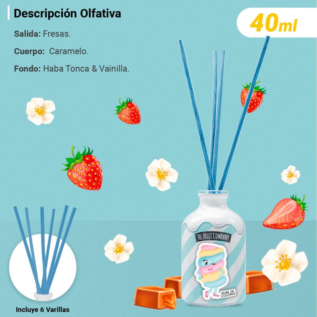 The Fruit Company Ambientador Mikado NUBE DE COLORES - Imagen 2