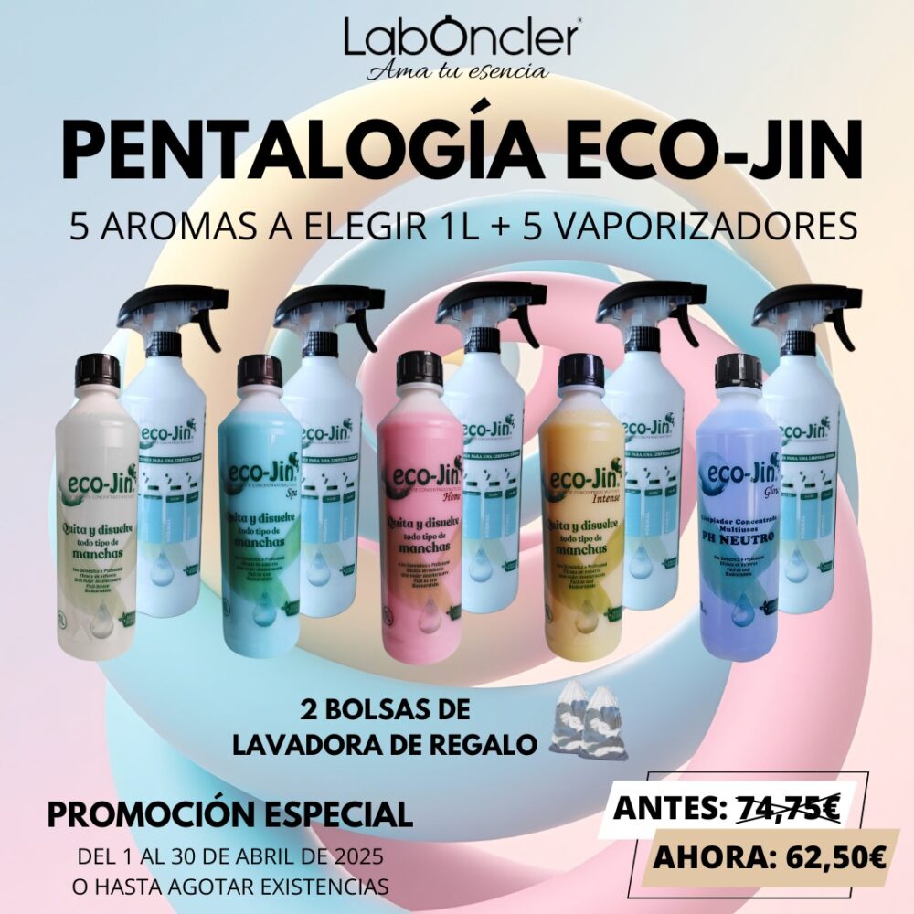 PENTALOGIA ECO-JIN (A ELEGIR)+ 5 DIFUSORES+ 2 BOLSAS DE LAVADO+REGALO BAYETA PANAL