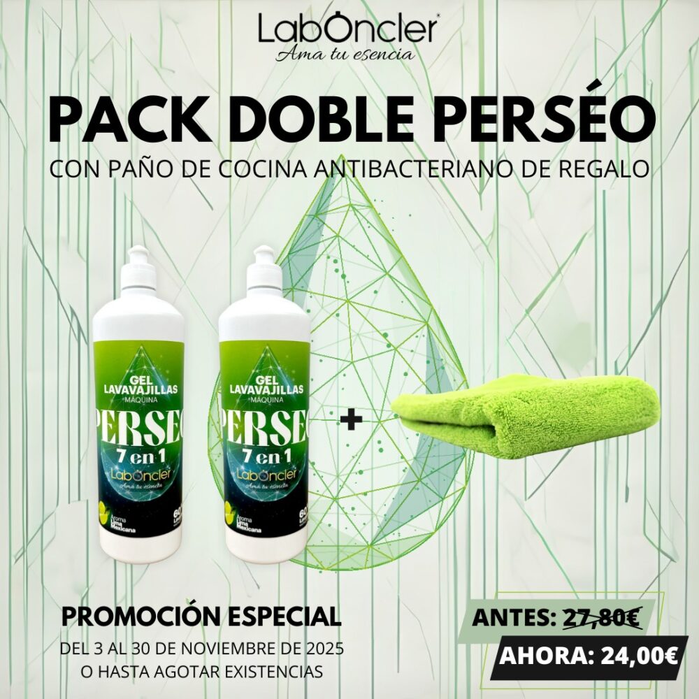 PACK DOBLE PERSEO LAVAVAJILLAS MÁQUINA 1,2Kg. x2