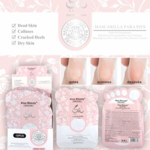 Kiss Beauty Mascarillas para Pies Yara Rosa